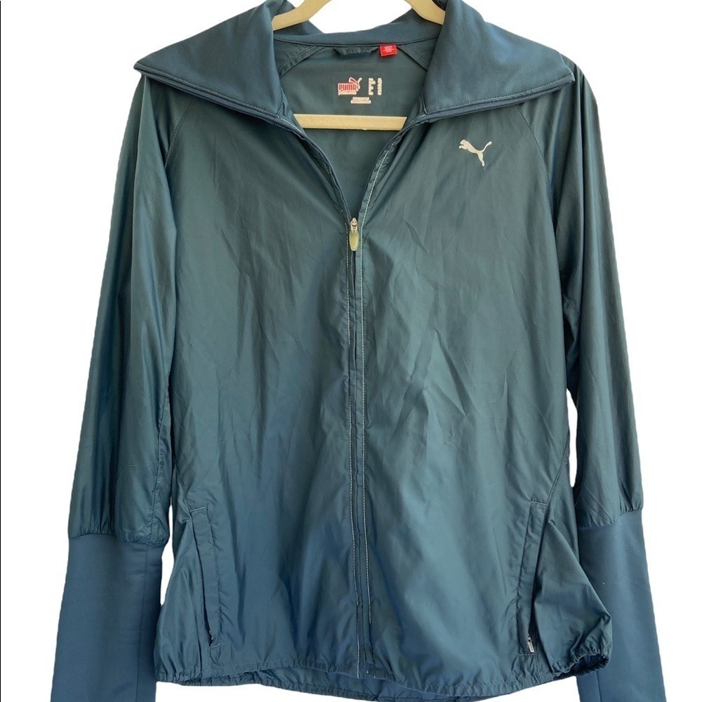 Puma Runner Windbreaker Jacket Teal Lightweight‎ Athletic Activewear Runner XL